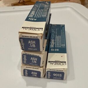 4 tubes of color / L'Oreal Majirel High Lift Ash .1/B and 901S